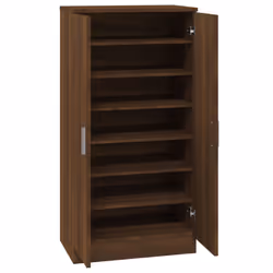 vidaXL Shoe Cabinet 7 Shelves Rack Home Cupboard Footwear Stand Multi Colours - brown oak - Additional view 5