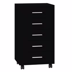 Office Unit Document Storage Organiser with Castors 5 Drawers Multi Colours - Black - Additional view 3