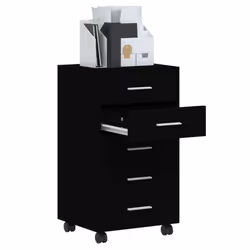 Office Unit Document Storage Organiser with Castors 5 Drawers Multi Colours - Black - Additional view 4