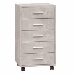 Office Unit Document Storage Organiser with Castors 5 Drawers Multi Colours - Concrete grey - Additional view 3