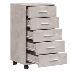 Office Unit Document Storage Organiser with Castors 5 Drawers Multi Colours - Concrete grey - Additional view 5