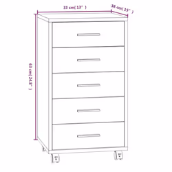 Office Unit Document Storage Organiser with Castors 5 Drawers Multi Colours - High gloss white - Additional view 2
