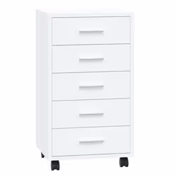 Office Unit Document Storage Organiser with Castors 5 Drawers Multi Colours - High gloss white - Additional view 4