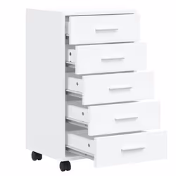Office Unit Document Storage Organiser with Castors 5 Drawers Multi Colours - High gloss white - Additional view 6