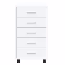 Office Unit Document Storage Organiser with Castors 5 Drawers Multi Colours - High gloss white - Additional view 7