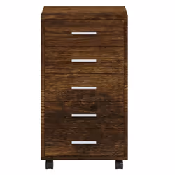 Office Unit Document Storage Organiser with Castors 5 Drawers Multi Colours - Smoked oak - Additional view 8