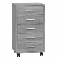 vidaXL Drawer Cabinet with Castors Grey Sonoma Engineered Wood Drawer Chest - Additional view 3