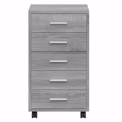 vidaXL Drawer Cabinet with Castors Grey Sonoma Engineered Wood Drawer Chest - Additional view 6