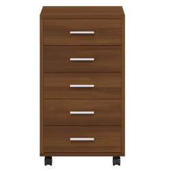 Office Unit Document Storage Organiser with Castors 5 Drawers Multi Colours - Brown oak - Additional view 5