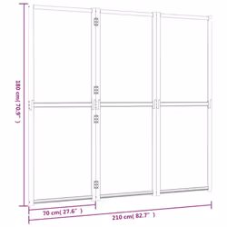 vidaXL Room Divider Wall Partition Screen Panel Room Separator Privacy Screen - black, 210 x 180 cm - Additional view 4