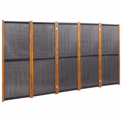 vidaXL Room Divider Wall Partition Screen Panel Room Separator Privacy Screen - black, 350 x 180 cm