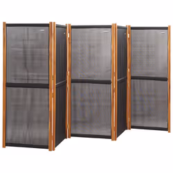 vidaXL Room Divider Wall Partition Screen Panel Room Separator Privacy Screen - black, 350 x 180 cm