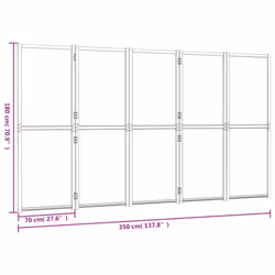 vidaXL Room Divider Wall Partition Screen Panel Room Separator Privacy Screen - black, 350 x 180 cm - Additional view 4