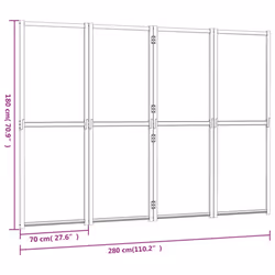 vidaXL Room Divider Wall Partition Screen Panel Room Separator Privacy Screen - cream white, 280 x 180 cm - Additional view 4