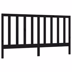 vidaXL Solid Wood Pine Bed Headboard Home Wooden Furniture Multi Colours/Sizes - black, 206 x 4 x 100 cm