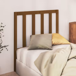 vidaXL Solid Wood Pine Bed Headboard Bedroom Furniture Multi Colours/Sizes - honey brown, 106 x 4 x 100 cm - Additional view 3