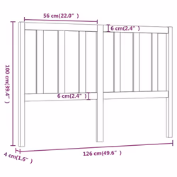 vidaXL Solid Wood Pine Bed Headboard Bedroom Furniture Multi Colours/Sizes - honey brown, 126 x 4 x 100 cm - Additional view 6