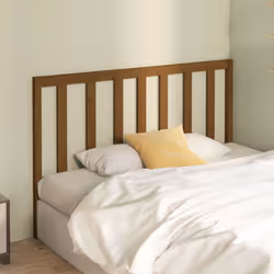vidaXL Solid Wood Pine Bed Headboard Bedroom Furniture Multi Colours/Sizes - honey brown, 146 x 4 x 100 cm - Additional view 3