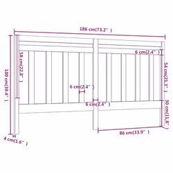 VidaXL 817812 headboard/footboard Grey - Additional view 6