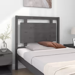vidaXL Bed Headboard Home Bedroom Decorative Bed Header Panel Solid Wood Pine - grey, 95.5 x 4 x 100 cm - Additional view 3