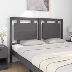 vidaXL Bed Headboard Home Bedroom Decorative Bed Header Panel Solid Wood Pine - grey, 145.5 x 4 x 100 cm - Additional view 3