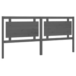 vidaXL Bed Headboard Home Bedroom Decorative Bed Header Panel Solid Wood Pine - grey, 205.5 x 4 x 100 cm