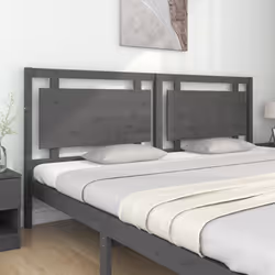 vidaXL Bed Headboard Home Bedroom Decorative Bed Header Panel Solid Wood Pine - grey, 205.5 x 4 x 100 cm