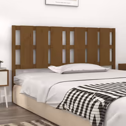 vidaXL Bed Headboard Home Bedroom Decorative Bed Header Panel Solid Wood Pine - honey brown, 185.5 x 4 x 100 cm - Additional view 3