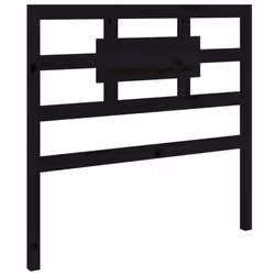 vidaXL Solid Wood Pine Bed Headboard Wooden Bed Header Multi Colours/Sizes - black, 95.5 x 4 x 100 cm - Additional view 2