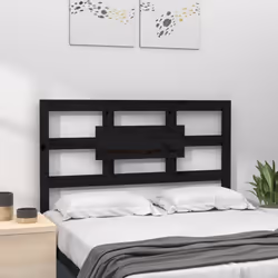 vidaXL Solid Wood Pine Bed Headboard Wooden Bed Header Multi Colours/Sizes - black, 95.5 x 4 x 100 cm - Additional view 3