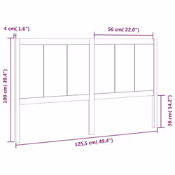 vidaXL Bed Headboard Home Bedroom Decorative Bed Header Panel Solid Wood Pine - brown, 125.5 x 4 x 100 cm - Additional view 6
