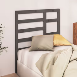 vidaXL Bed Headboard Home Bedroom Decorative Bed Header Panel Solid Wood Pine - grey, 81 x 4 x 104 cm - Additional view 3
