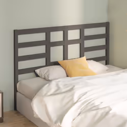 vidaXL Bed Headboard Home Bedroom Decorative Bed Header Panel Solid Wood Pine - grey, 156 x 4 x 104 cm - Additional view 3