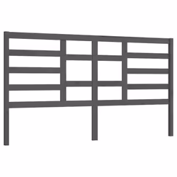vidaXL Bed Headboard Home Bedroom Decorative Bed Header Panel Solid Wood Pine - grey, 186 x 4 x 104 cm - Additional view 2