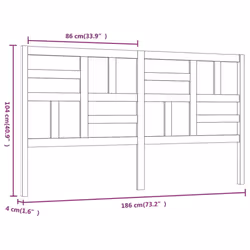 vidaXL Bed Headboard Home Bedroom Decorative Bed Header Panel Solid Wood Pine - brown, 186 x 4 x 104 cm - Additional view 4