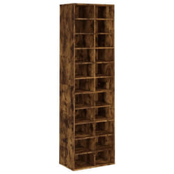 vidaXL Shoe Cabinet Engineered Wood Shoe Organiser Stand Rack Shoe Shelf Rack - smoked oak