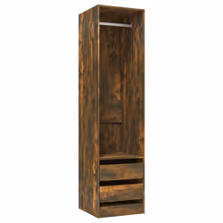 vidaXL Wardrobe Clothing Storage Hanger Clothes Cabinet Closet Engineered Wood - smoked oak