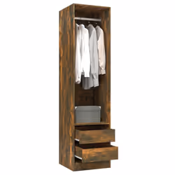 vidaXL Wardrobe Clothing Storage Hanger Clothes Cabinet Closet Engineered Wood - smoked oak - Additional view 6