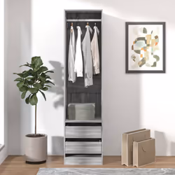 vidaXL Wardrobe Clothing Storage Hanger Clothes Cabinet Closet Engineered Wood - grey sonoma - Additional view 6