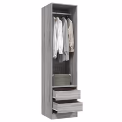 vidaXL Wardrobe Clothing Storage Hanger Clothes Cabinet Closet Engineered Wood - grey sonoma - Additional view 7
