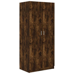 vidaXL Wardrobe Clothing Cabinet Hanger Clothes Organiser Unit Engineered Wood - smoked oak