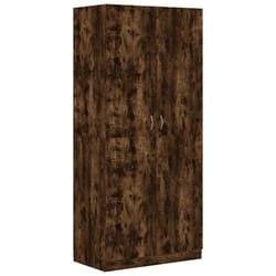 vidaXL Wardrobe Clothing Cabinet Hanger Clothes Organiser Unit Engineered Wood - smoked oak