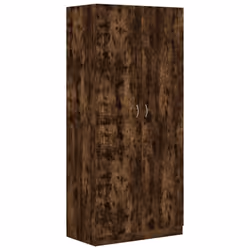 vidaXL Wardrobe Clothing Cabinet Hanger Clothes Organiser Unit Engineered Wood - smoked oak