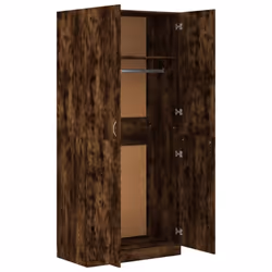 vidaXL Wardrobe Clothing Cabinet Hanger Clothes Organiser Unit Engineered Wood - smoked oak - Additional view 5