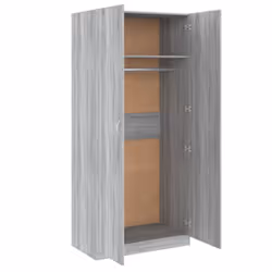 vidaXL Wardrobe Clothing Cabinet Hanger Clothes Organiser Unit Engineered Wood - grey sonoma - Additional view 5
