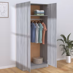 vidaXL Wardrobe Clothing Cabinet Hanger Clothes Organiser Unit Engineered Wood - grey sonoma - Additional view 6