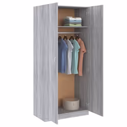 vidaXL Wardrobe Clothing Cabinet Hanger Clothes Organiser Unit Engineered Wood - grey sonoma - Additional view 7