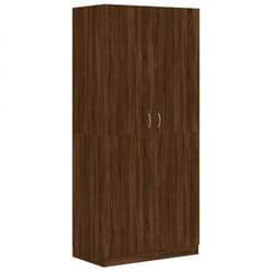 vidaXL Wardrobe Clothing Cabinet Hanger Clothes Organiser Unit Engineered Wood - brown oak