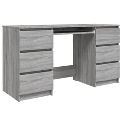 vidaXL Writing Desk Computer Table Workstation Working Desk Engineered Wood - grey sonoma