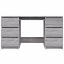 vidaXL Writing Desk Computer Table Workstation Working Desk Engineered Wood - grey sonoma - Additional view 5
